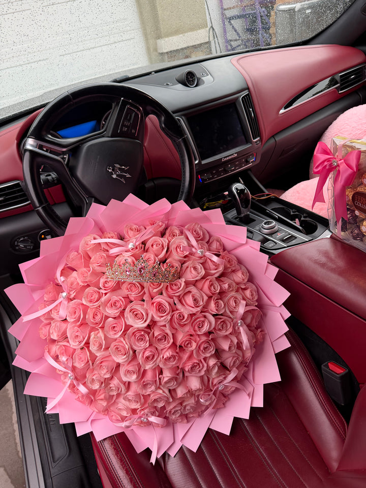 100 Sweet Pink Roses Long Stems