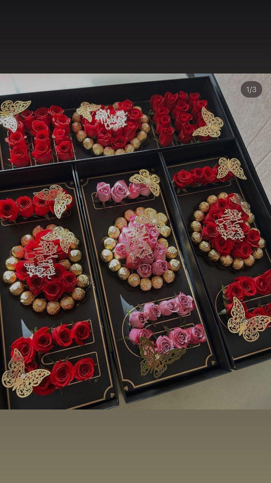 I Love You box with roses